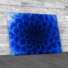 Gorgeous Fluted Flower Blue Canvas Print Large Picture Wall Art