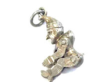 Rare Antique Silver Mr Punch Charm Pendant Articulated
