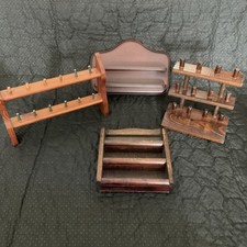 X4 Wooden Thimble Stands - for Approximately 50 Thimbles. Wall Or Shelf Mount