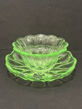 Uranium Glass Bowl and Plate