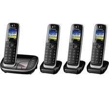 PANASONIC KX-TGJ424EB Cordless Phone - Quad Handsets, Black (5855)