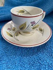 Alfred Meakin  Coffee Cup And Saucer, Floral Or Possibly Wheat Design