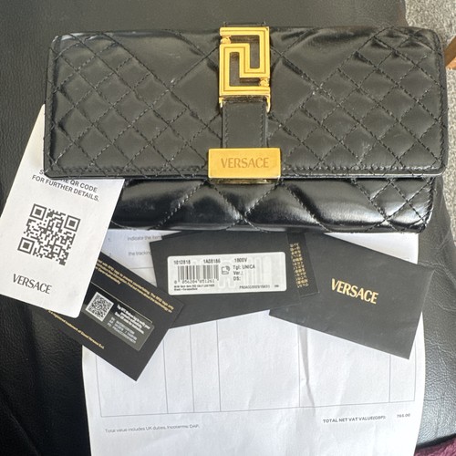 Versace black quilted leather - versace,