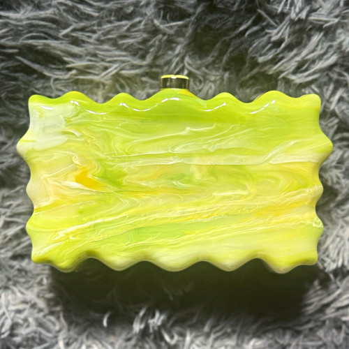 Lemon green clutch purse.