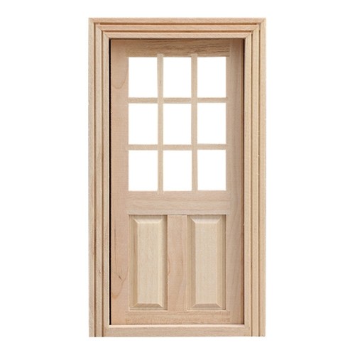 Panel wooden doll house door - 9,