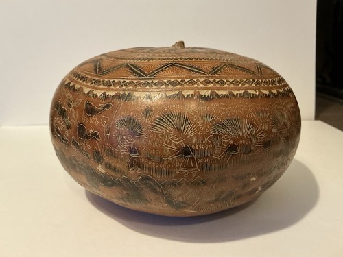 Carved gourd mate - carved,