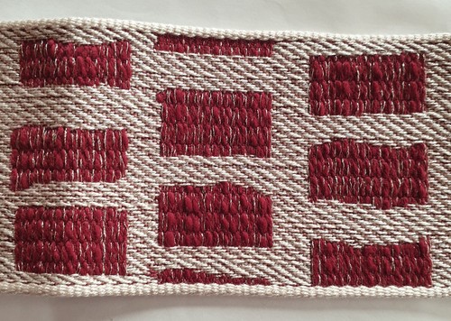 Carlo red jacquard braid - red,
