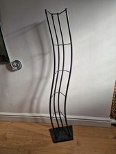Tall Artsy Metal CD storage Rack Wavey Design Rare Gunmetal Grey