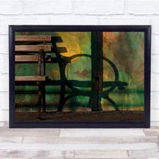Bench Color Texture NYC Abstract New York Us USA Wall Art Print