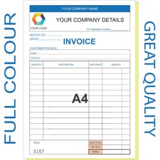 Personalised invoice book - a4,