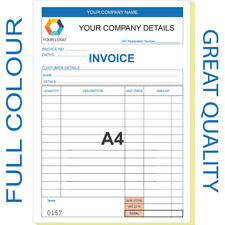 PERSONALISED A4 INVOICE BOOK DUPLICATE NCR PADS RECEIPT ORDER ESTIMATE BOOKS