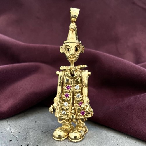 Vintage clown pendant 9ct - clown,