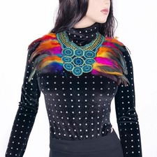 Artificial feather shrug shawl - artificial,