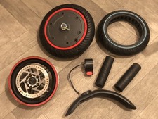 JOB LOT Used E-Scooter PARTS FRONT WHEEL MOTOR GRIPS THROTTLE REAR HUB TYRES +++