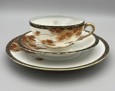 Vintage Japanese Porcelain Tea Trio Cup Saucer Plate Set Japan Marked Japan