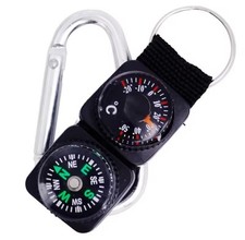 Mini Keychain Multifunction Camping Compass Thermometer Outdoor Survival Device