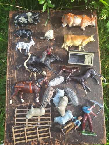 Vintage lead farm figures - lead,