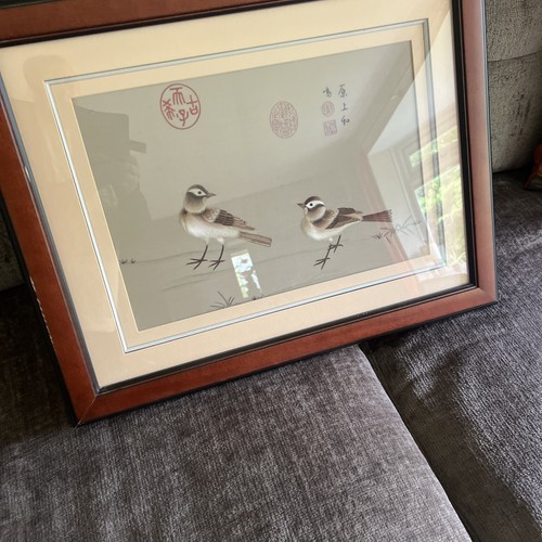 Vintage framed chinese - chinese, silk