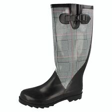 Ladies Spot On Check Pattern Wellington Boots X1R086
