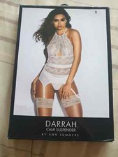 ann summers Darrah White Suspender Cami Small 8 10