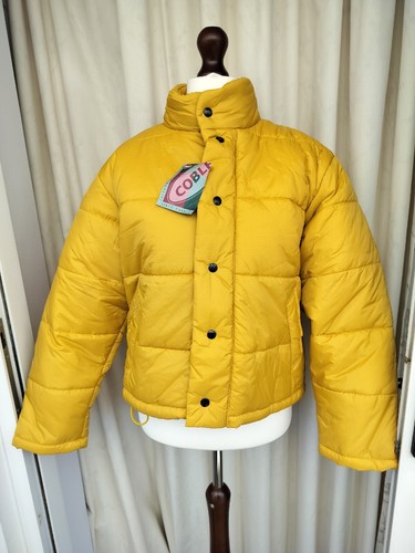 Mustard puffer jacket - jacket, with