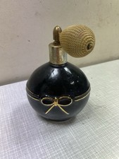Vintage Perfume Bottle Black Germany Gold Ribbon Retro Antique Bottle Decor Rare