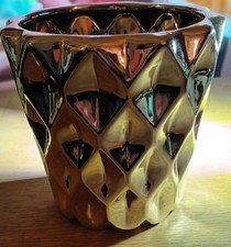 2 X Silver Indoor Plant Pots.