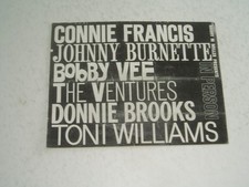 JOHNNY BURNETTE .,CONNIE FRANCIS  +    New Zealand  POP SHOW  PROGRAMME     1961