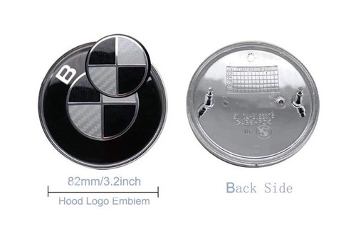 Black carbon bmw bonnet badge - black,