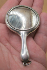 Antique Art Deco Era Sterling Silver MINIATURE Handbag Mirror For Chatelaine