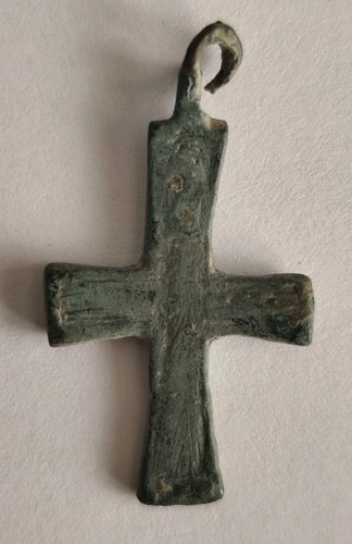 Ancient byzantine bronze cross - byzantine,