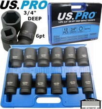 US PRO Tools 12pc 3/4" dr Deep