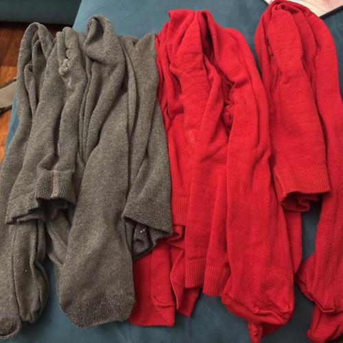 Tights girls red grey 11 - tights,