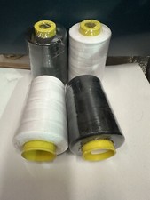 Overlocking Thread Polyester Industrial Sewing Machine - 5000 Yard x 4 Cones B&W