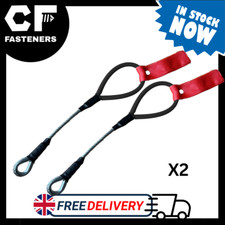 2pcs - Wire Tow Strap Loop MSUK MSA Race Track Car Rally Tow Eye Motorsport