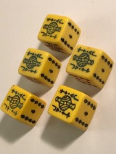 Antique embroidered celluloid poker dice set well kept! 102722@