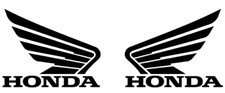 PAIR OF HONDA WING LOGOS FOR MOTORCYCLE PETROL FUEL TANK ETC - CHOOSE SIZE - L/R