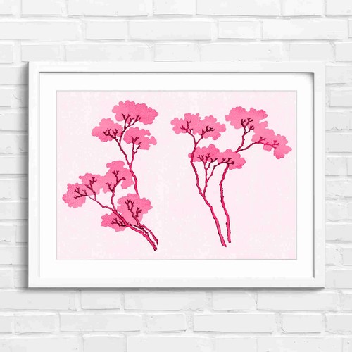 Minimalist peach trees - minimalist,