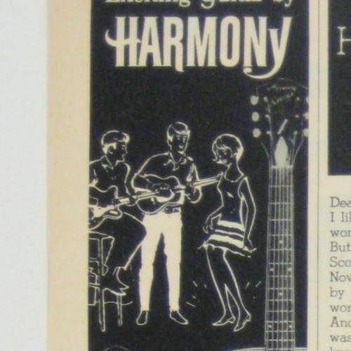 Vintage harmony guitar print - harmony,