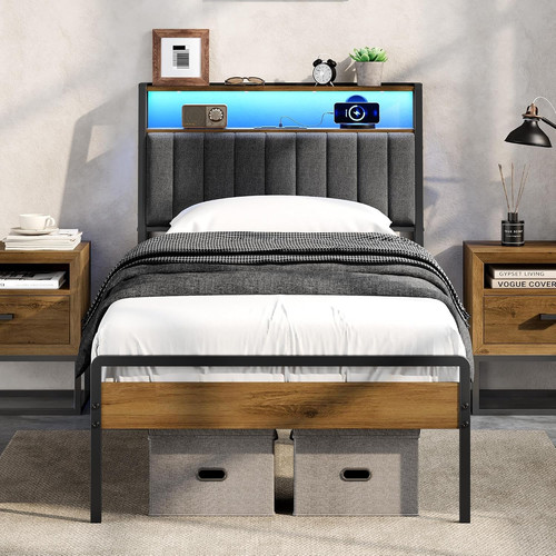 Single bed frame with - bed,