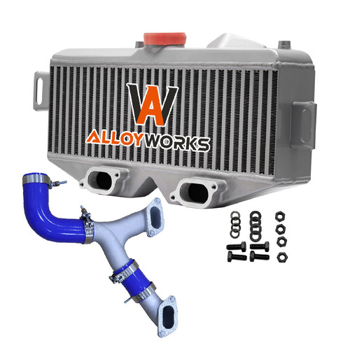 Aluminum intercooler blue - aluminum,