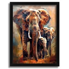 African Elephant Family Wall