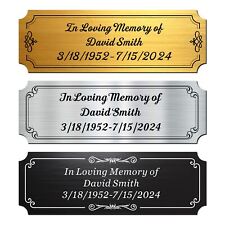 Personalised Engraved Memorial Plaque Metal Name Plate Custom Text for Door Urns