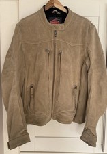 HEIN GERICKE Beige Real Suede Leather Motorcycle / Bikers Jacket ?️ RN 71136 