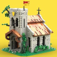 Moc-Medieval Lion Knights Church Castle DIY Model Building Blocks 10305 Architec