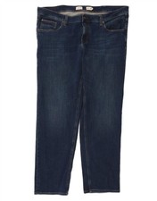 TOMMY HILFIGER Mens Madison Fit Straight Jeans W42 L32  Navy Blue BU04