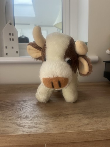 Brown cream bull plush - bull, toy
