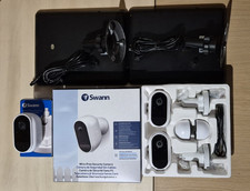 Swann wireless CCTV 1080p Wide angle cameras + Mounts and solar panel chargers