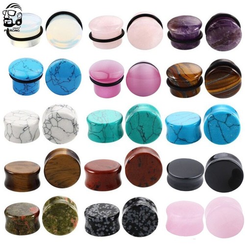 1pair natural stone ear plugs - 1pair,