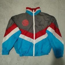 Vintage Chicago Bulls Jacket Mens L 80s NBA Approved Windbreaker Retro Stripe